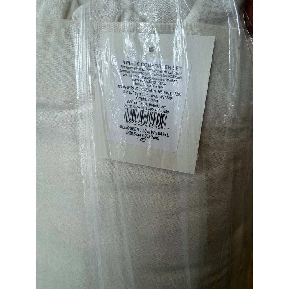 RARE 3pc Full/Queen Heather Stripe Comforter Set Twilight Taupe - Hearth & Hand